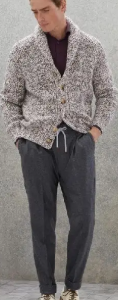 Brunello Cucinelli  Pantaloni casual in lana grigia