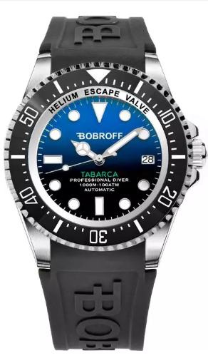 Bobroff Orologio sportivo in gomma nera