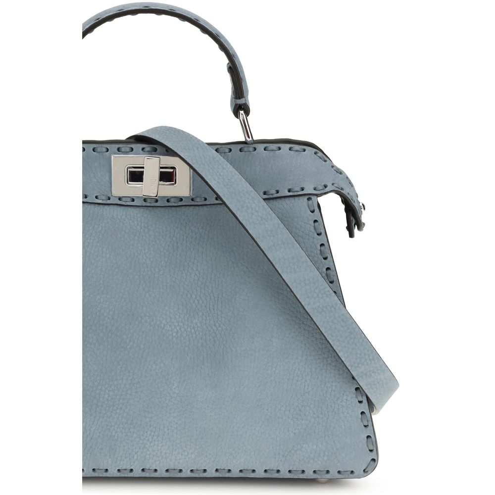 Fendi Blue Calf Leather Bos Taurus Handbag - immagine 4