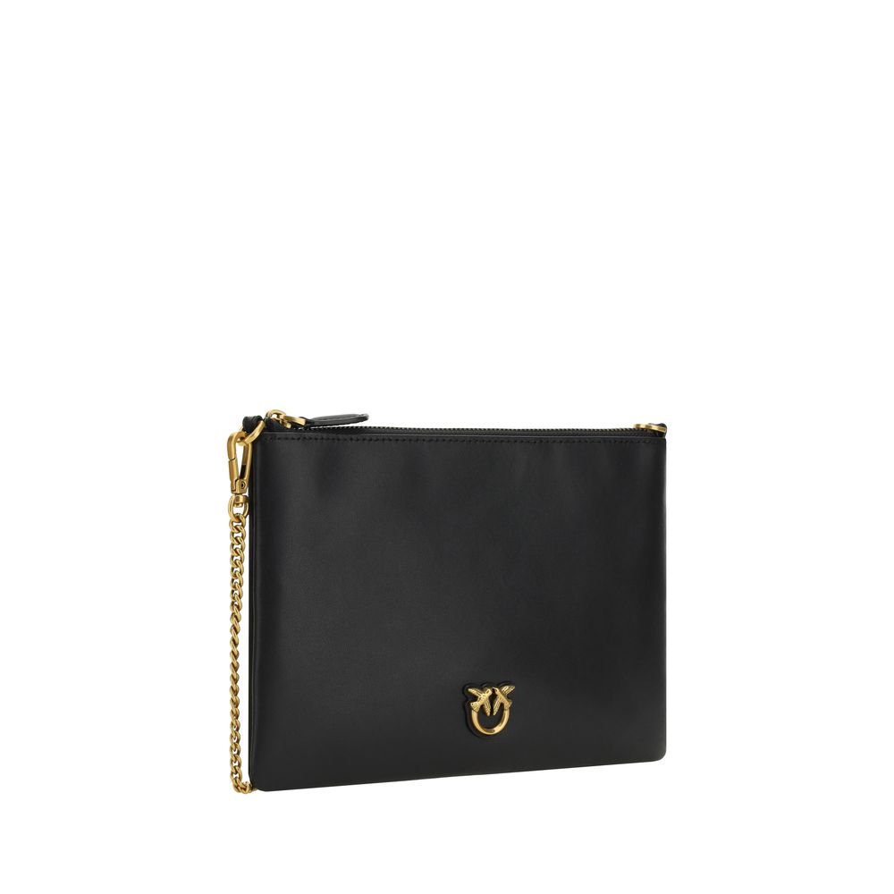 PINKO Black Calf Leather Bos Taurus Shoulder Bag - immagine 2