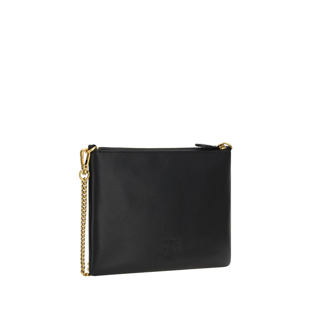 PINKO Black Calf Leather Bos Taurus Shoulder Bag - immagine 3