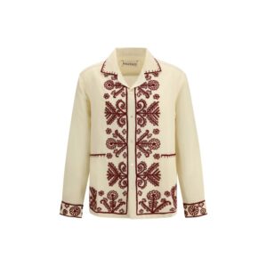 Baziszt Beige Hemp Pattern Shirt