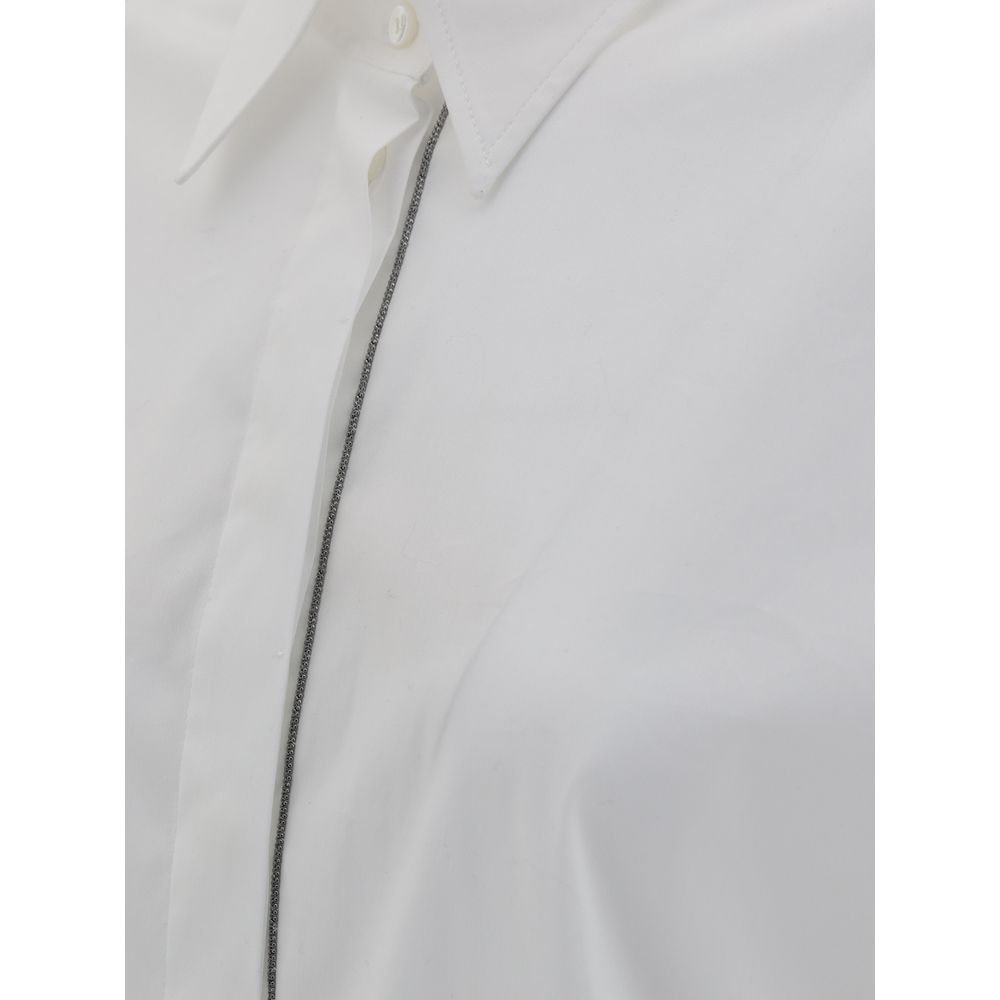 Brunello Cucinelli White Cotton Dress Shirt - immagine 3
