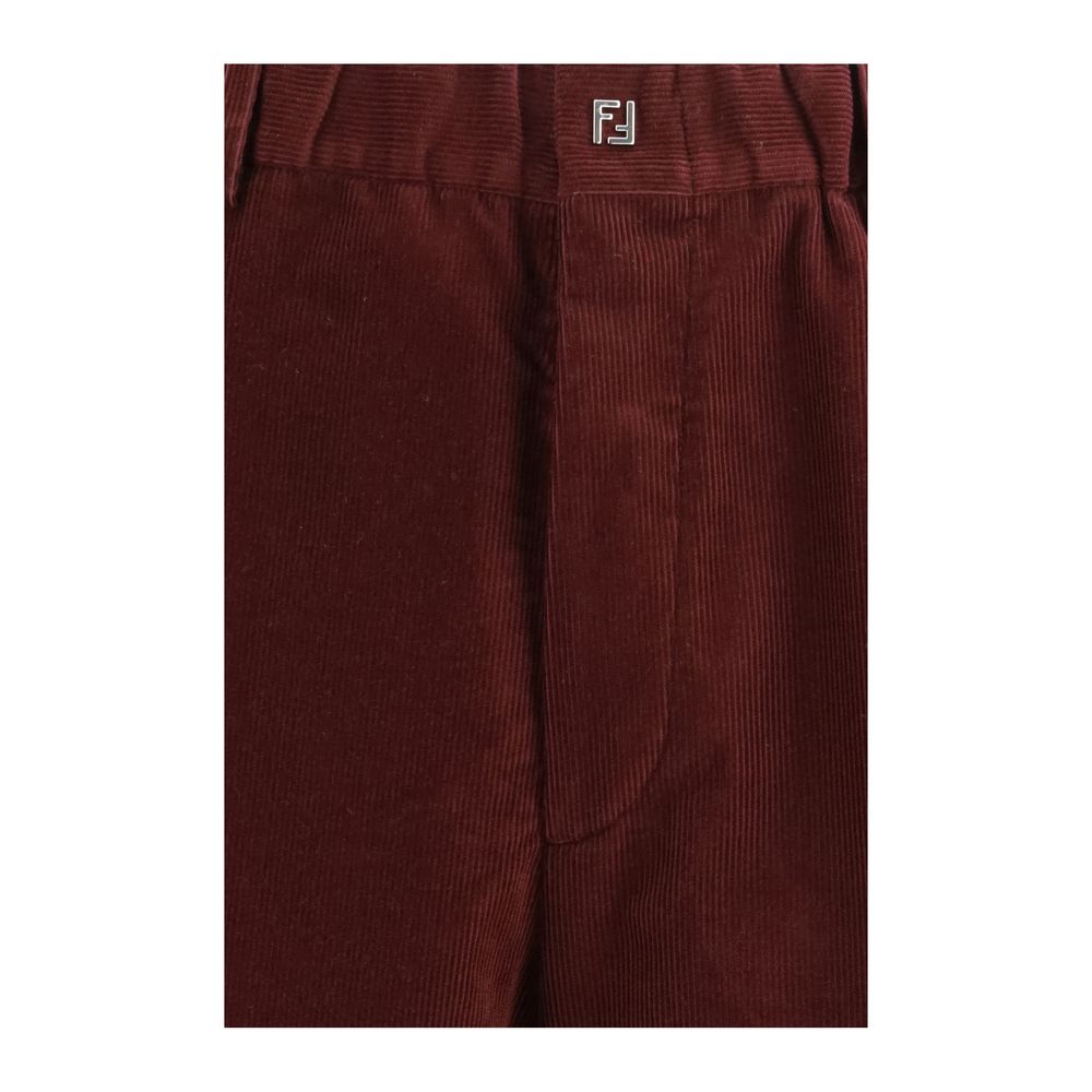Fendi Bordeaux Cotton Casual Pants - immagine 3