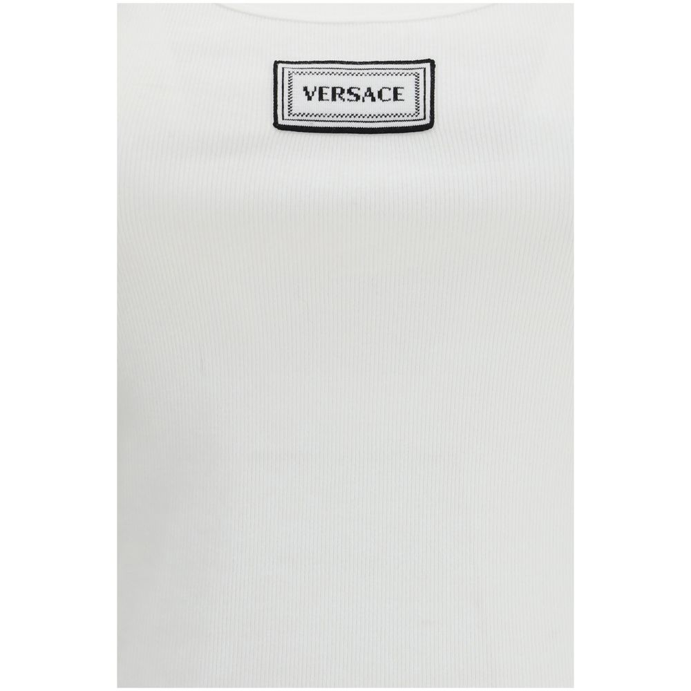 Versace White Cotton Tank Tops - immagine 3