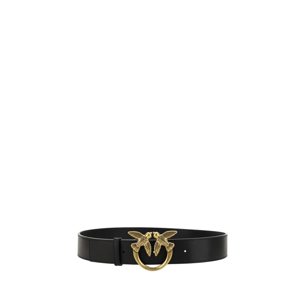PINKO Black Calf Leather Bos Taurus Belt - immagine 2