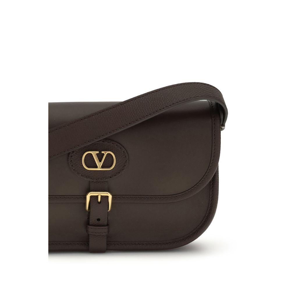 Valentino Garavani Brown Calf Leather Bos Taurus Shoulder Bag - immagine 4