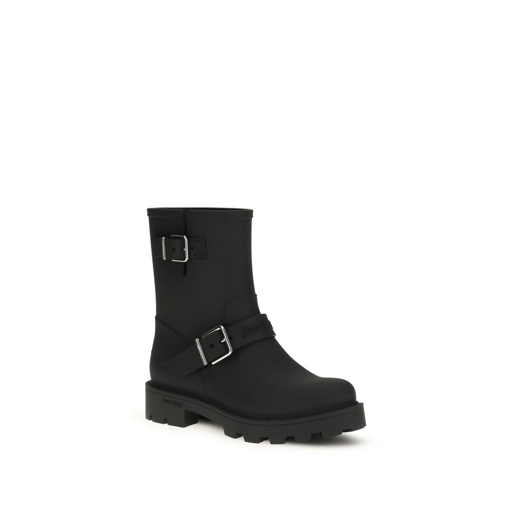 Jimmy Choo Black Polyurethane Rain Boots - immagine 2