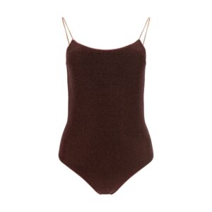 Oséree Brown Metal One-Piece Swimsuit