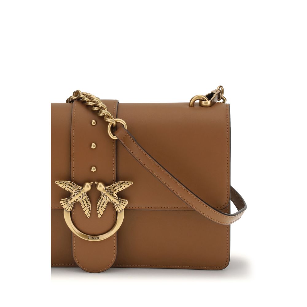 PINKO Brown Calf Leather Bos Taurus Shoulder Bag - immagine 4
