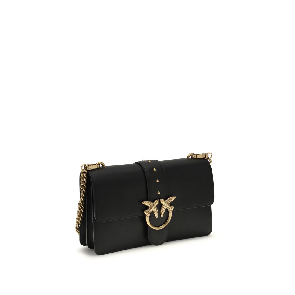 PINKO Black Calf Leather Bos Taurus Shoulder Bag - immagine 2