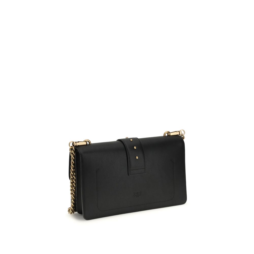 PINKO Black Calf Leather Bos Taurus Shoulder Bag - immagine 3