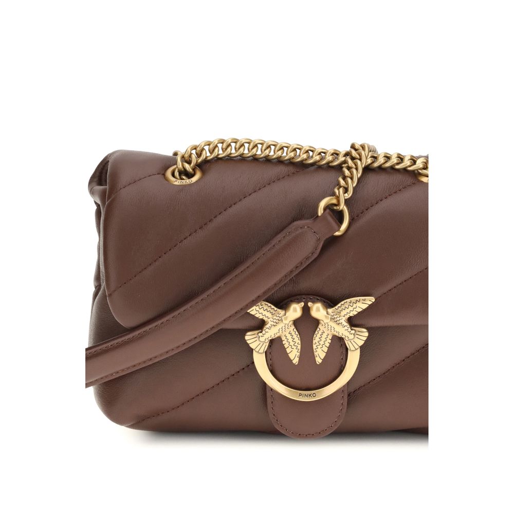 PINKO Brown Calf Leather Bos Taurus Shoulder Bag - immagine 4