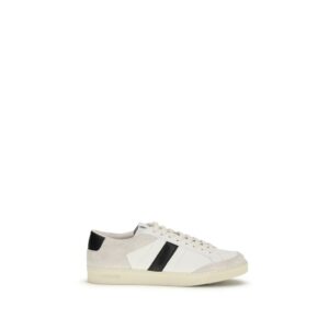 Tom Ford White Calf Leather Bos Taurus Sneakers