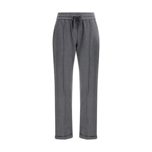 Brunello Cucinelli Gray Cotton Athletic Pants