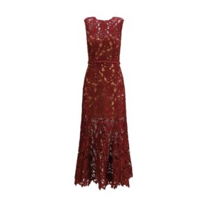 Self-Portrait Bordeaux Polyester Cocktail Dress