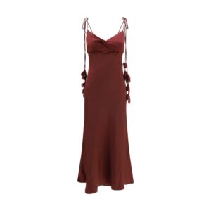 Self-Portrait Bordeaux Polyester Cocktail Dress