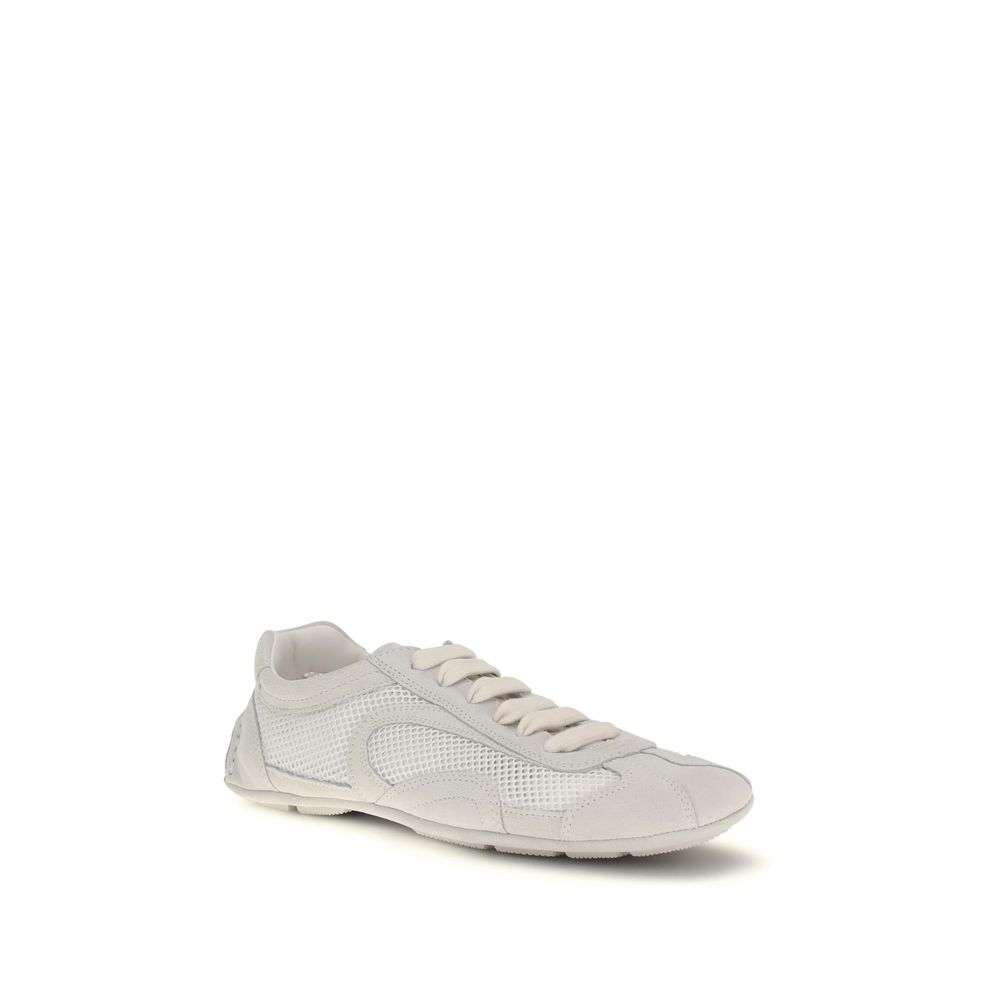 Prada White Fabric Low Top Sneakers - immagine 2