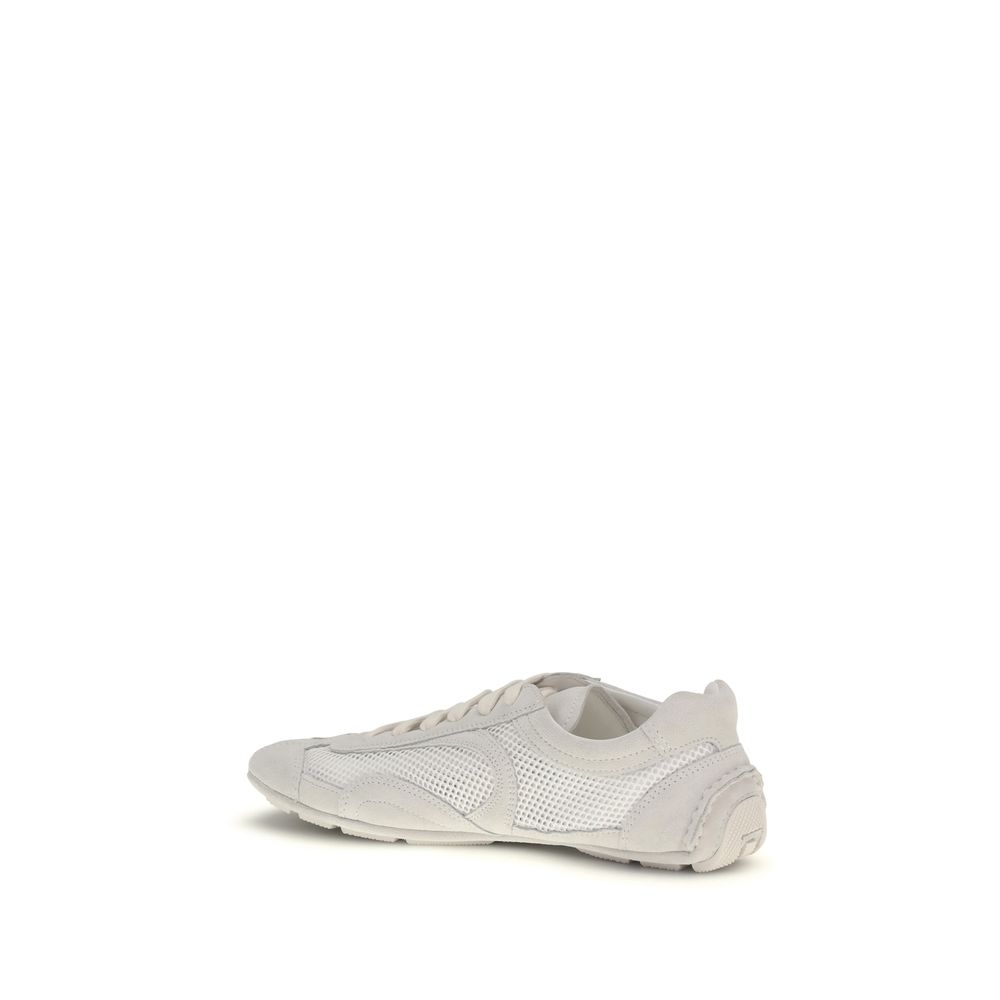 Prada White Fabric Low Top Sneakers - immagine 3