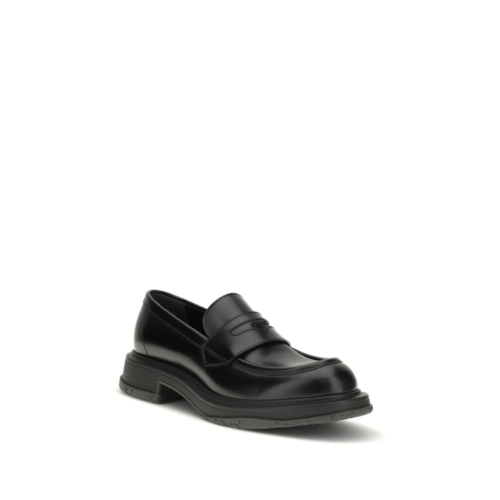 Gucci Black Calf Leather Bos Taurus Slip-On Loafers - immagine 2