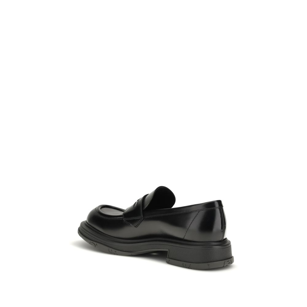 Gucci Black Calf Leather Bos Taurus Slip-On Loafers - immagine 3