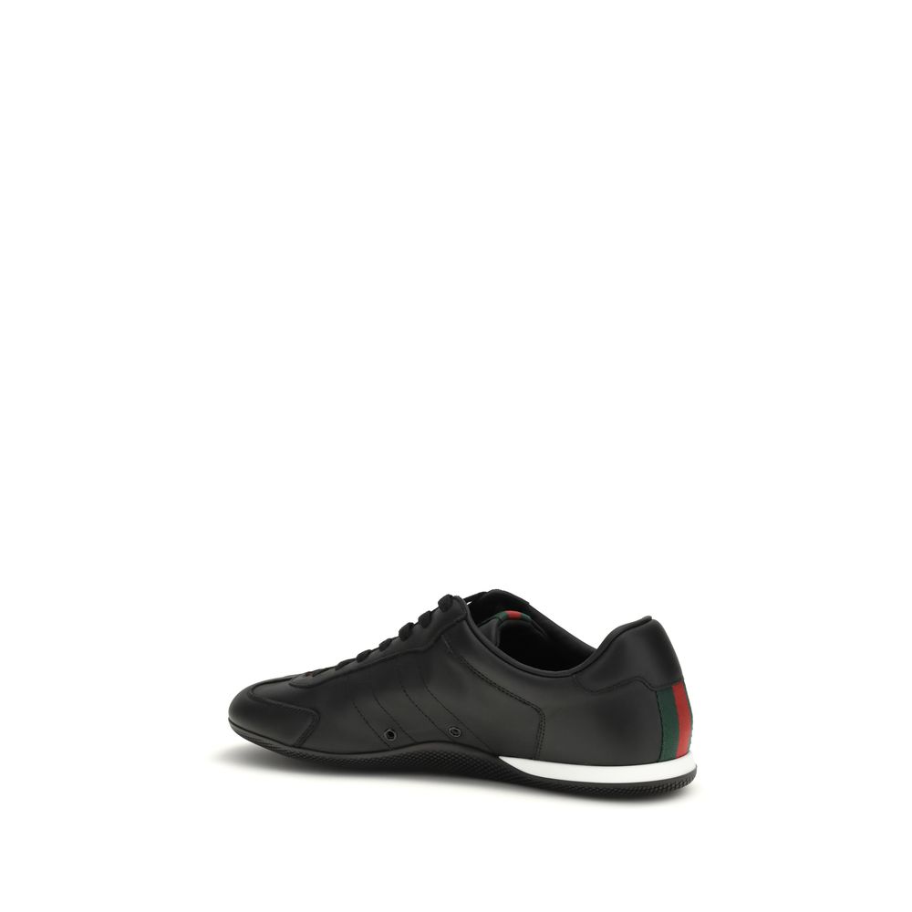 Gucci Black Calf Leather Bos Taurus Low Top Sneakers - immagine 3