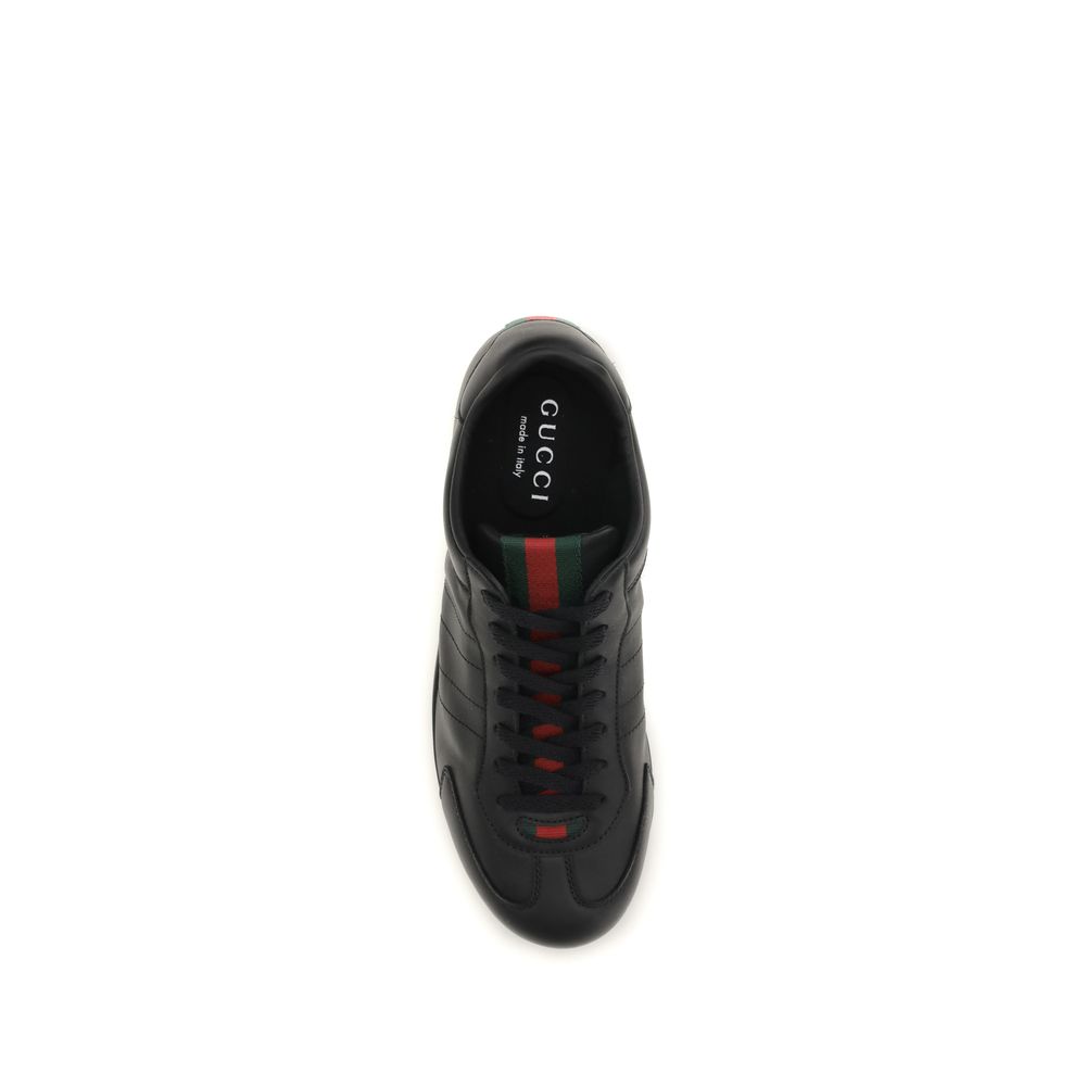 Gucci Black Calf Leather Bos Taurus Low Top Sneakers - immagine 4