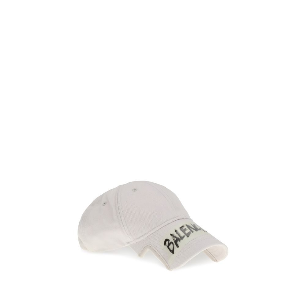 Balenciaga White Cotton Cap (Baseball Hat) - immagine 2