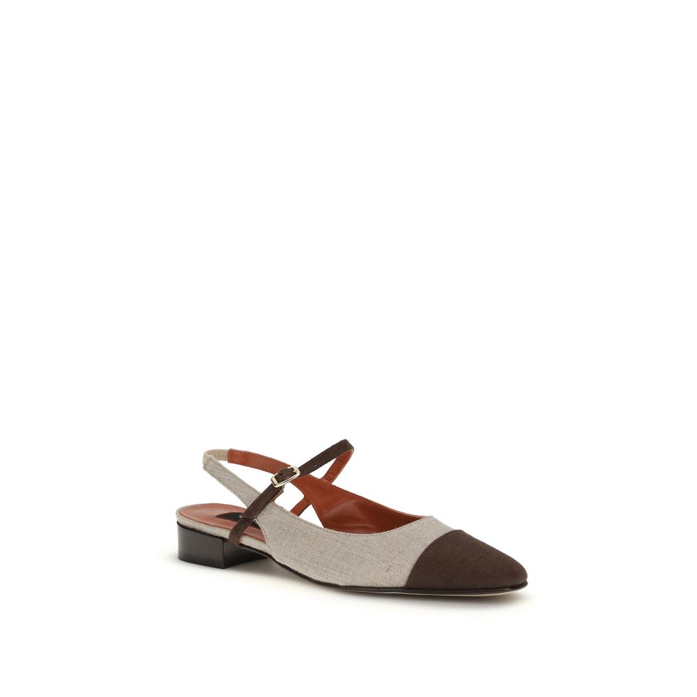 Carel Paris Beige Cotton Ballet Flats - immagine 2