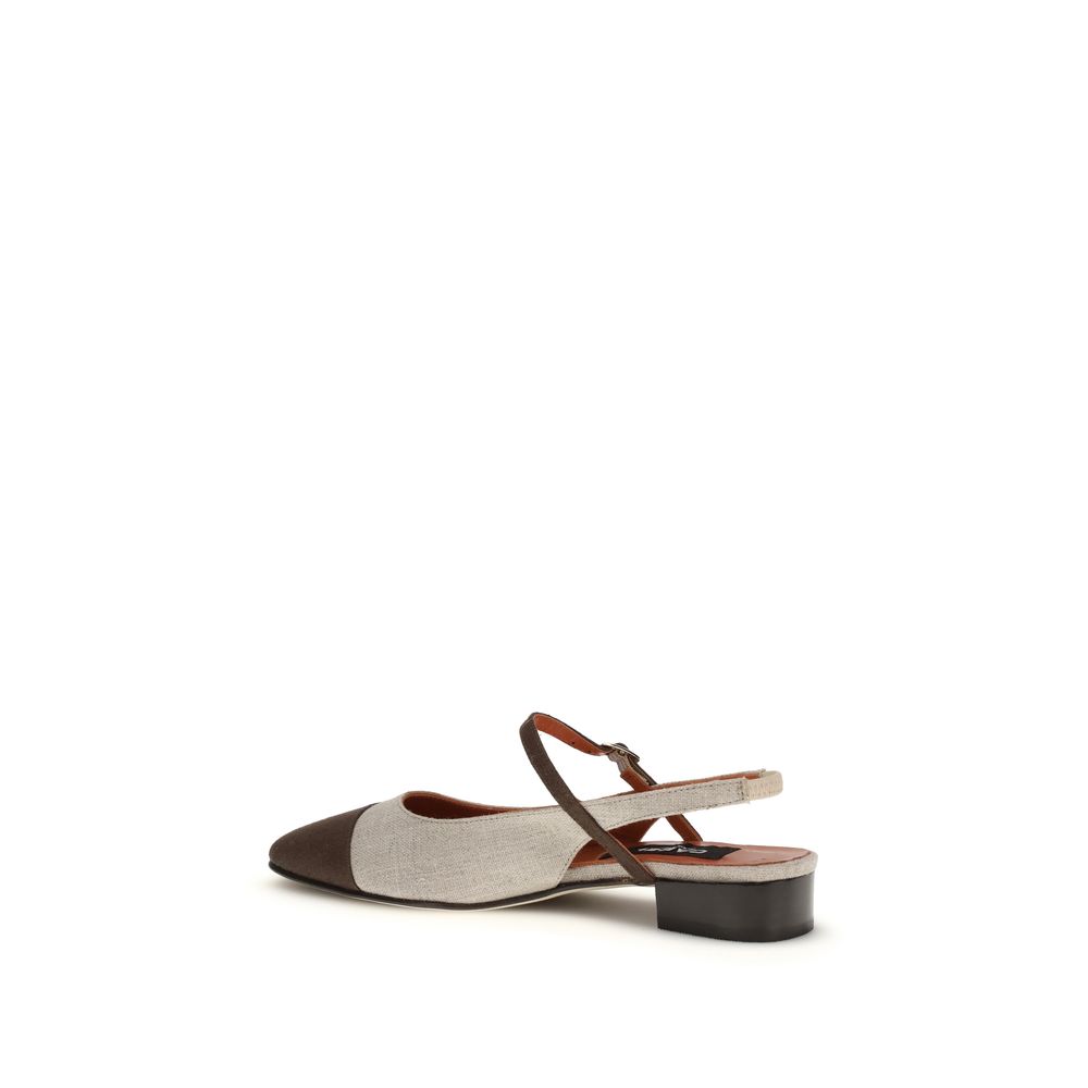 Carel Paris Beige Cotton Ballet Flats - immagine 3