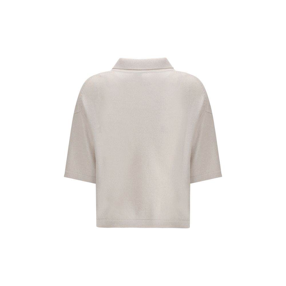 Allude Beige Cashmere Polo Shirt - immagine 2