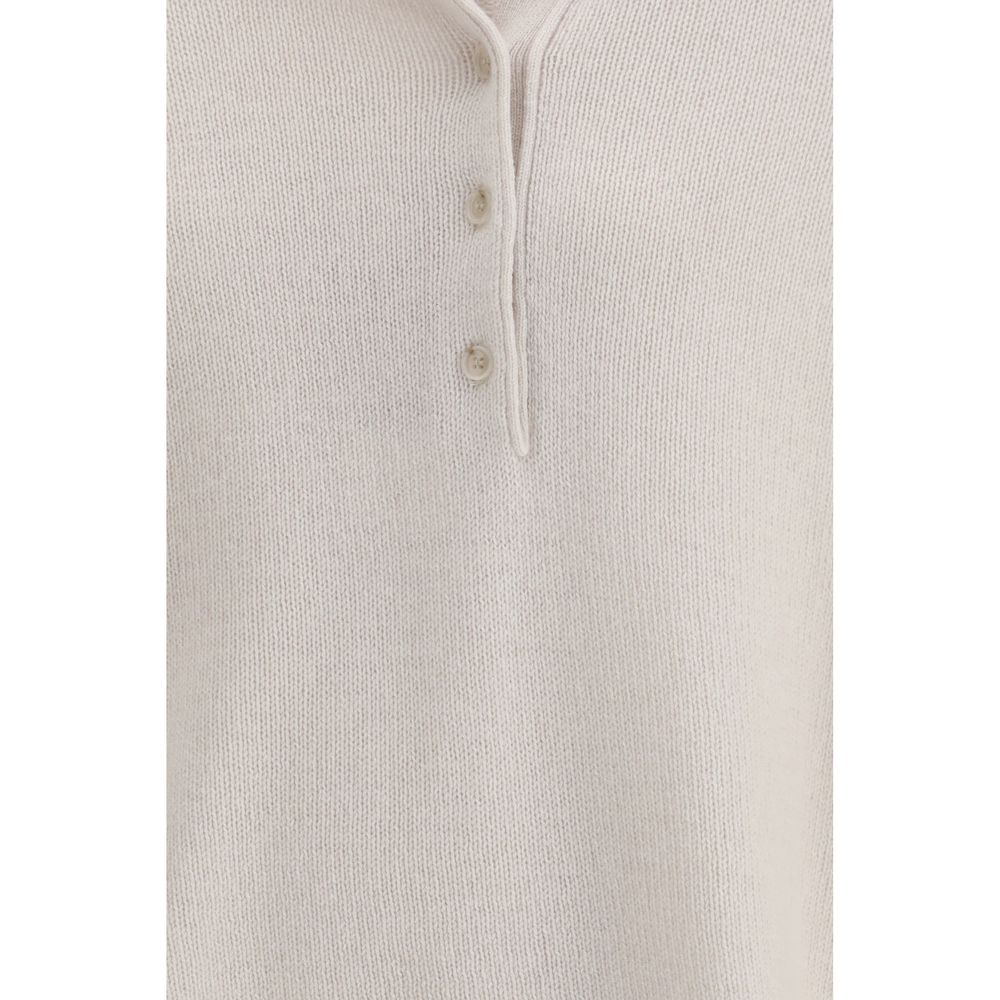 Allude Beige Cashmere Polo Shirt - immagine 3