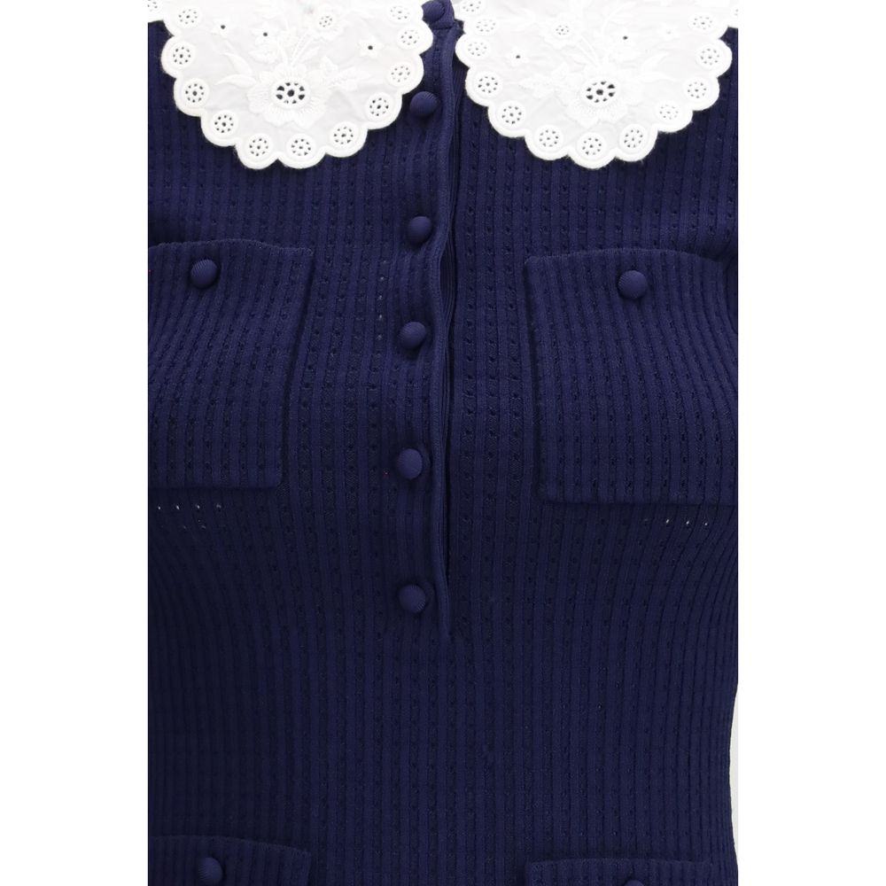Self-Portrait Blue Viscose Cocktail Dress - immagine 3