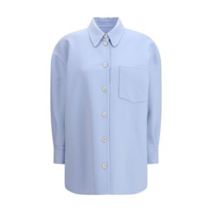 Fabiana Filippi Blue Wool Full-Length Jacket