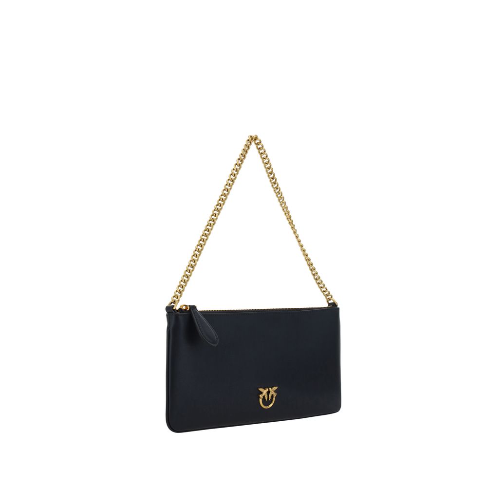 PINKO Black Calf Leather Bos Taurus Shoulder Bag - immagine 2