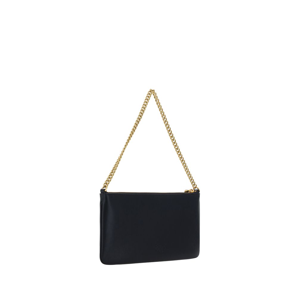 PINKO Black Calf Leather Bos Taurus Shoulder Bag - immagine 3