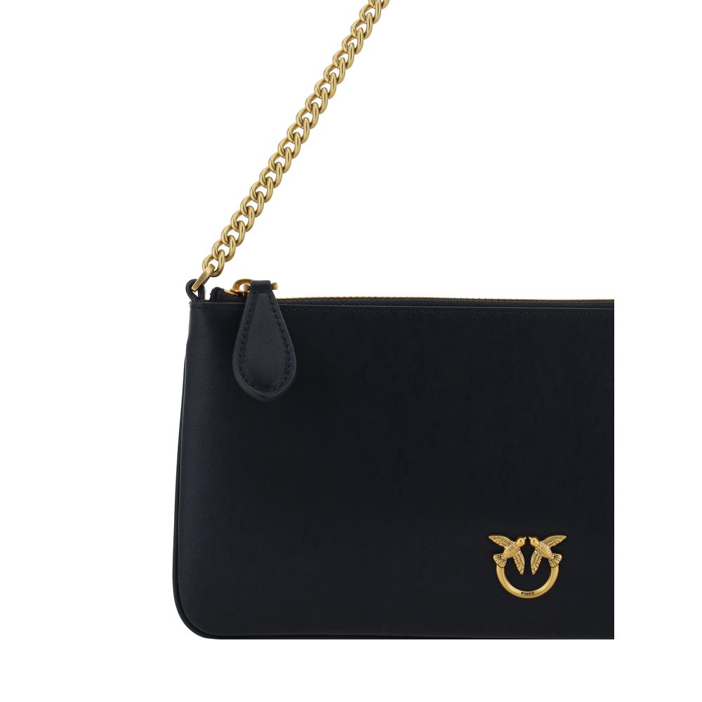 PINKO Black Calf Leather Bos Taurus Shoulder Bag - immagine 4