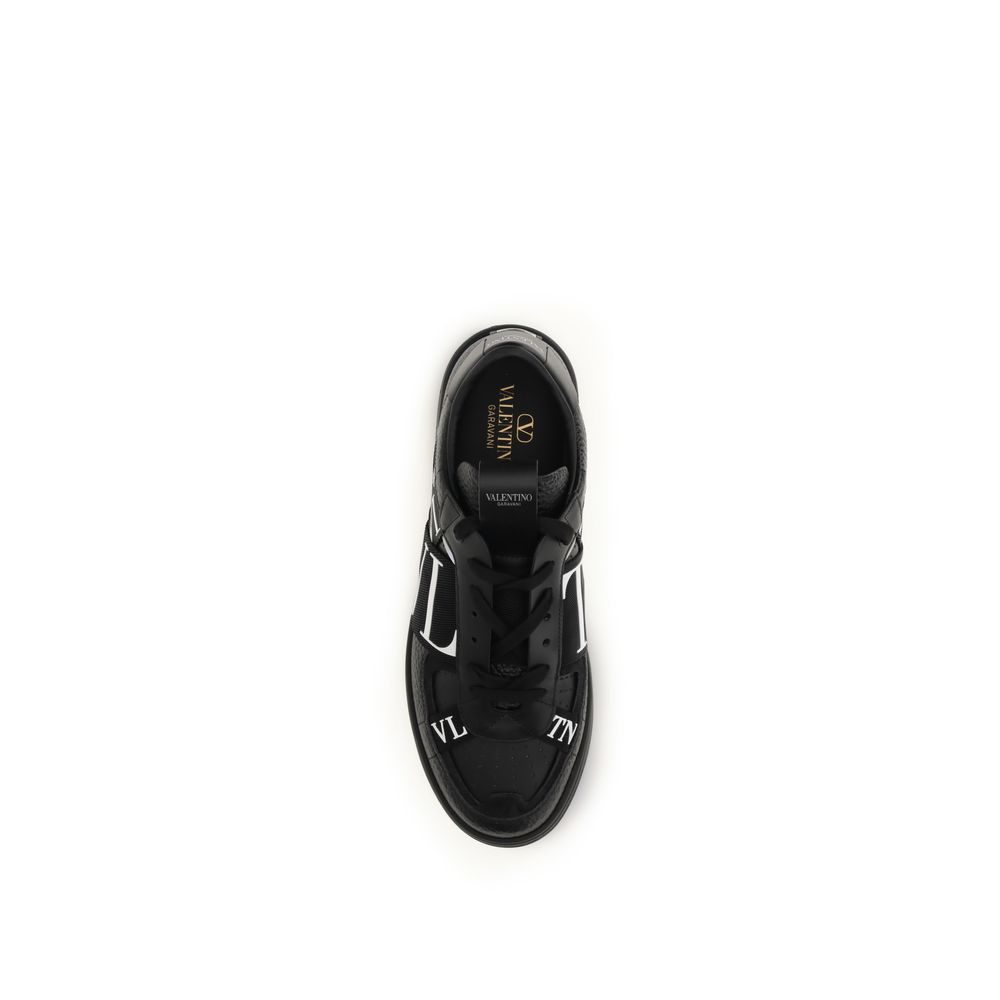 Valentino Garavani Black Calf Leather Bos Taurus Low Top Sneakers - immagine 4
