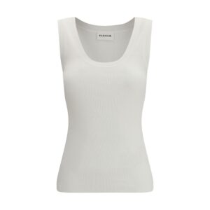 P.A.R.O.S.H. Beige Cotton Sleeveles T-Shirt