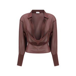 The Andamane Purple Silk Blouse