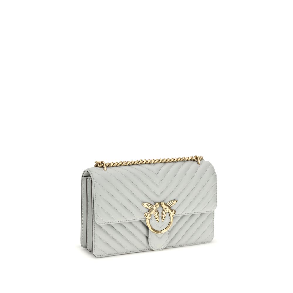 PINKO Gray Calf Leather Bos Taurus Shoulder Bag - immagine 2