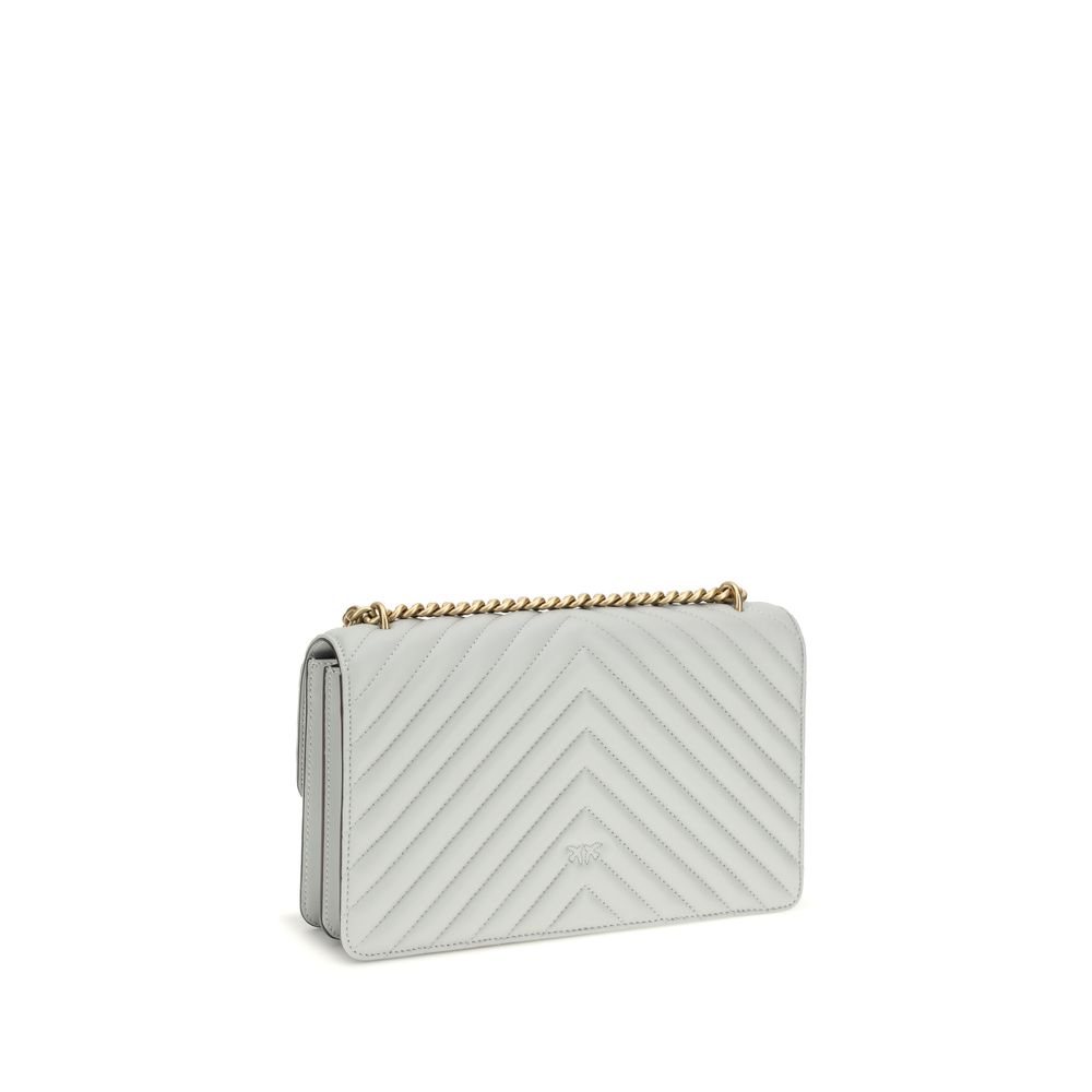 PINKO Gray Calf Leather Bos Taurus Shoulder Bag - immagine 3