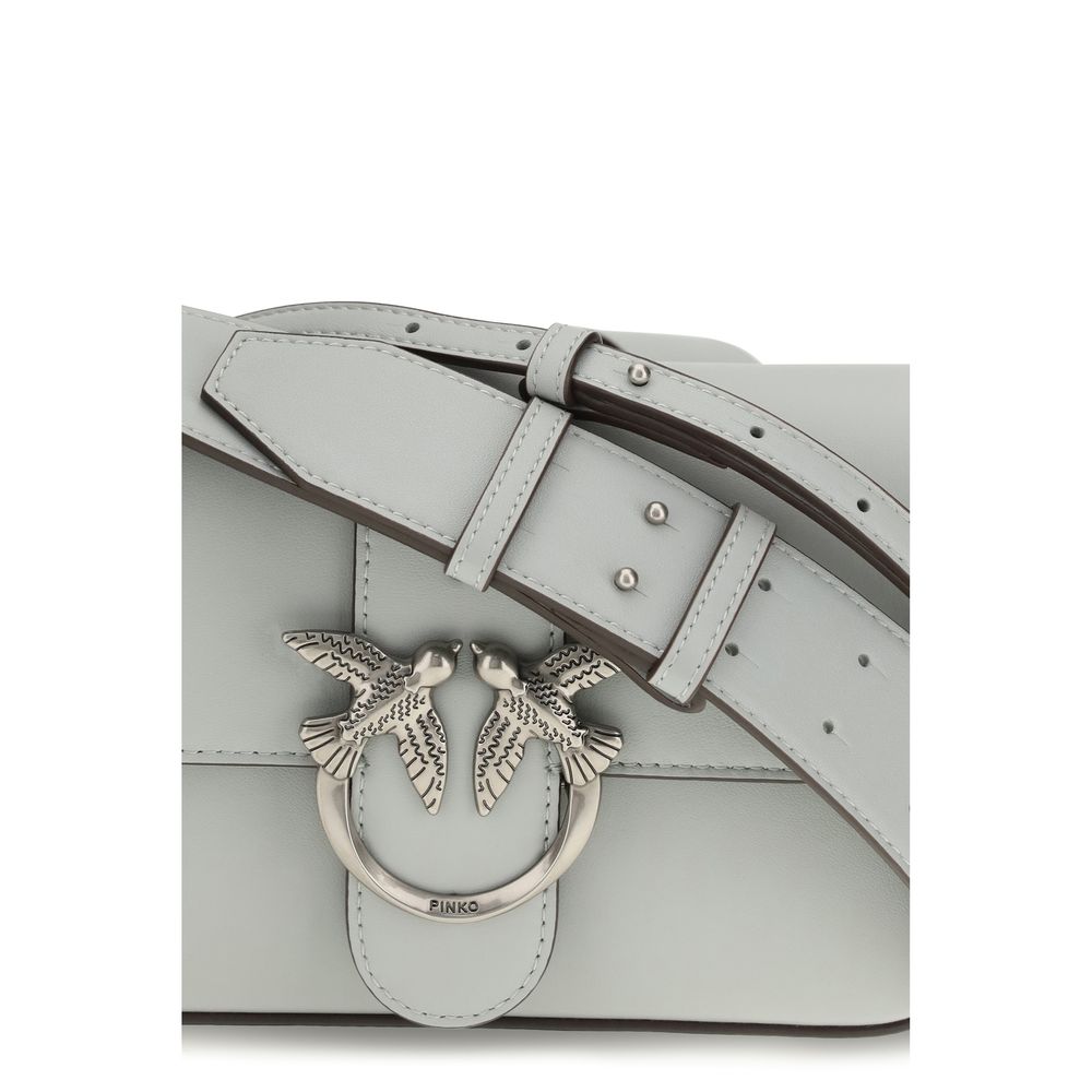PINKO Gray Calf Leather Bos Taurus Shoulder Bag - immagine 4