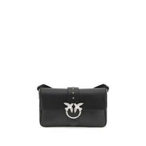 PINKO Black Leather Shoulder Bag