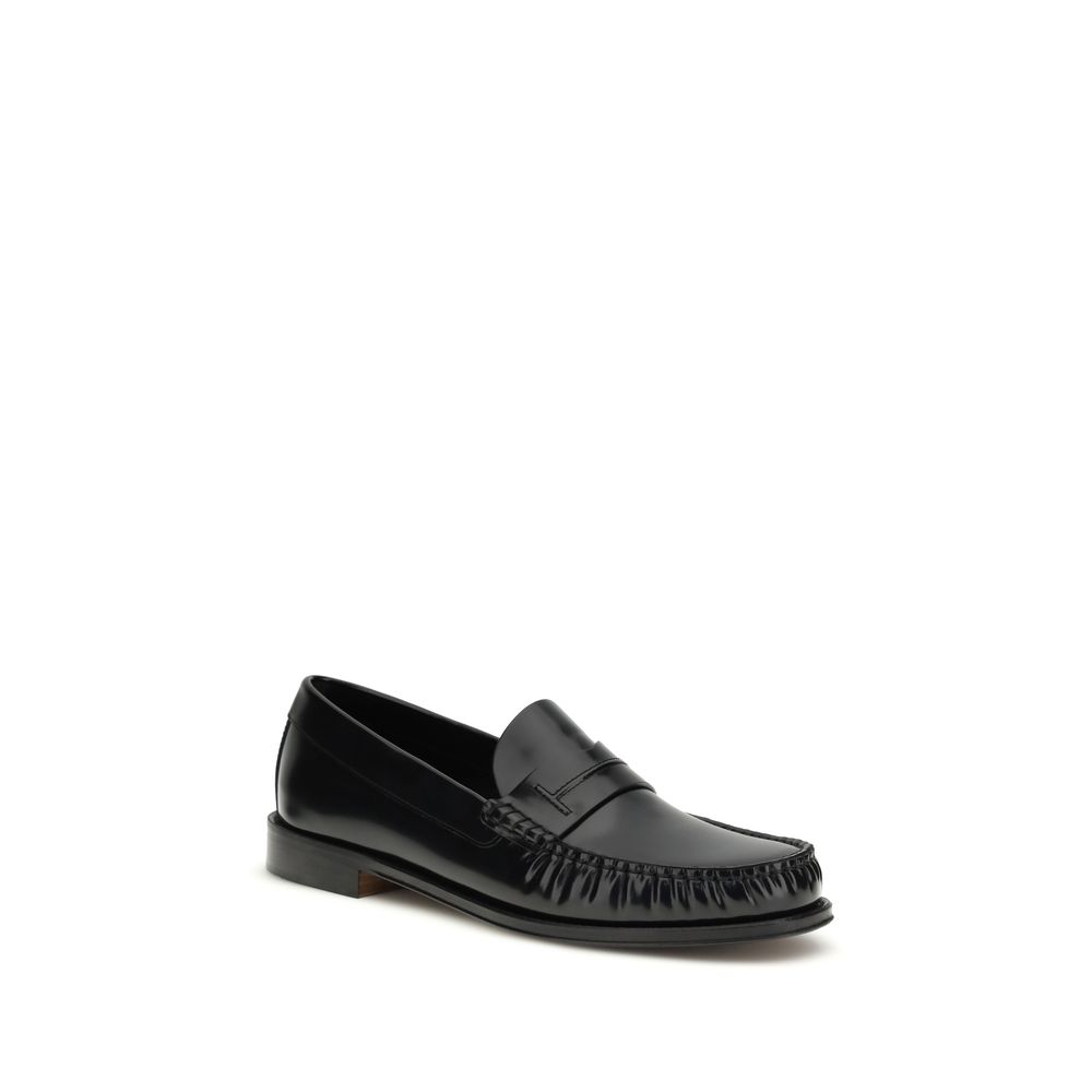 Tom Ford Black Calf Leather Bos Taurus Slip-On Loafers - immagine 2