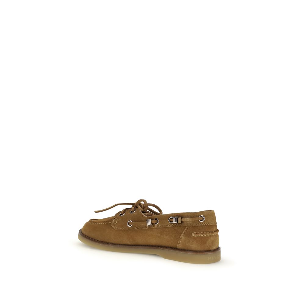 PINKO Brown Calf Leather Bos Taurus Slip-On Loafers - immagine 3