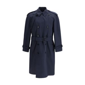 Burberry Blue Polyester Trench Coat