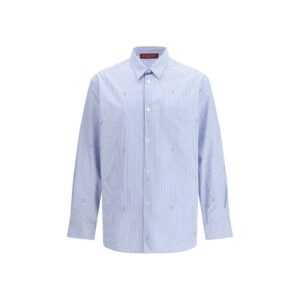 Gucci Blue Cotton Pattern Shirt