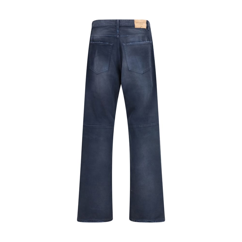 Balenciaga Blue Cotton Relaxed Fit Jeans - immagine 2