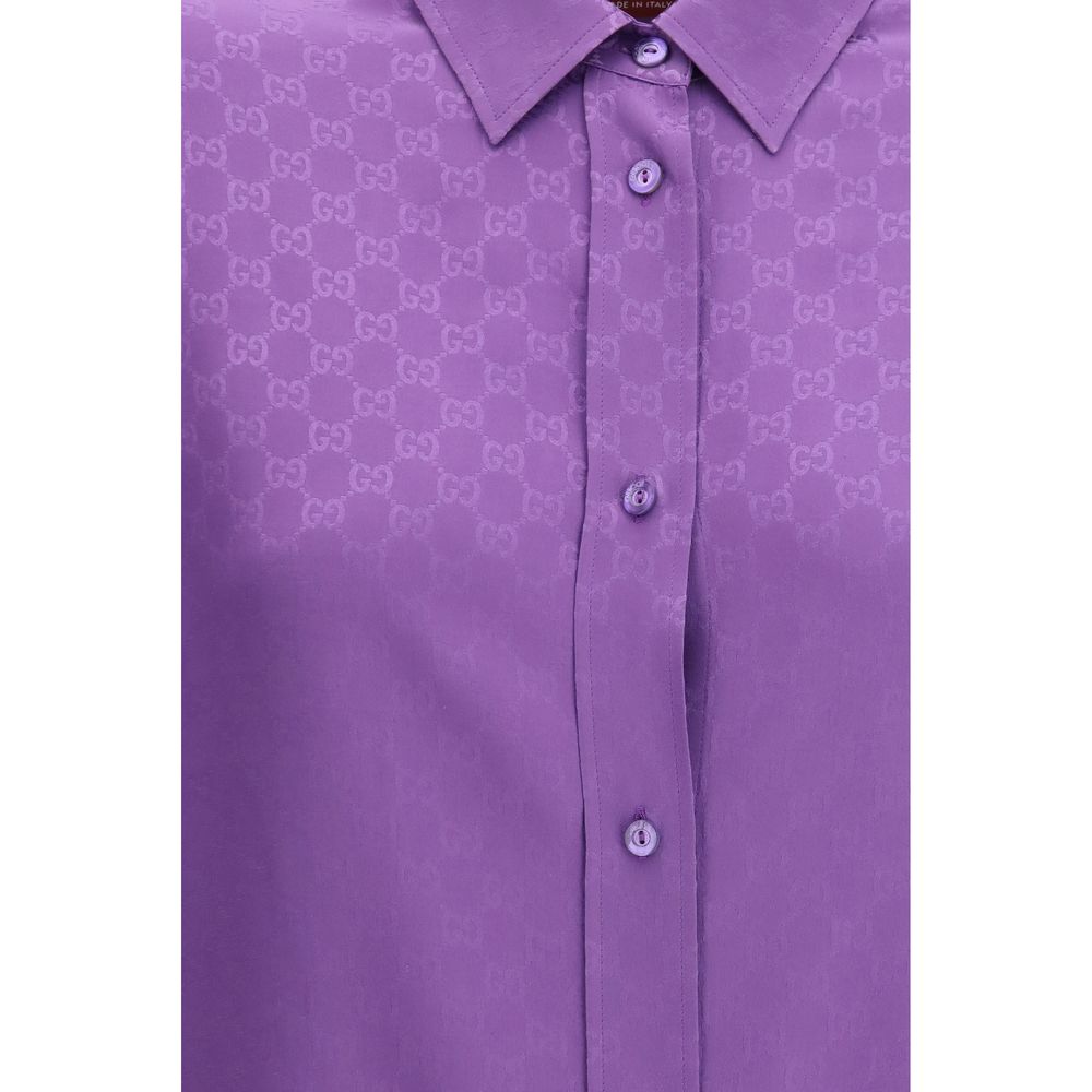 Gucci Purple Silk Shirt - immagine 3